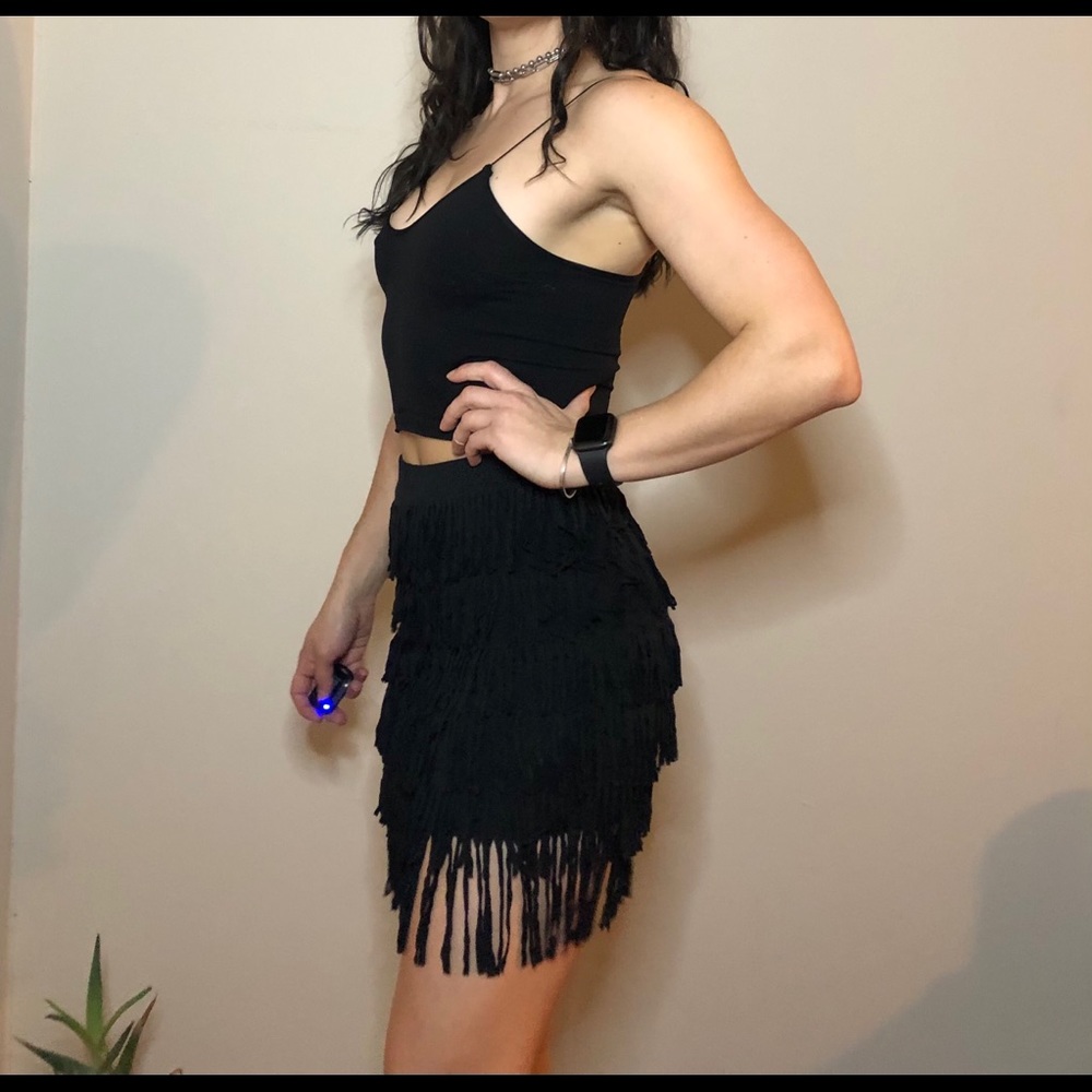 fringe body con skirt